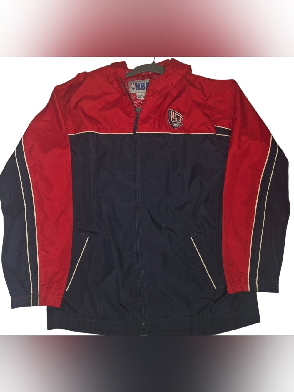 New Jersey Nets 90s Youth Windbreaker Size Large 16/18 NBA Vintage